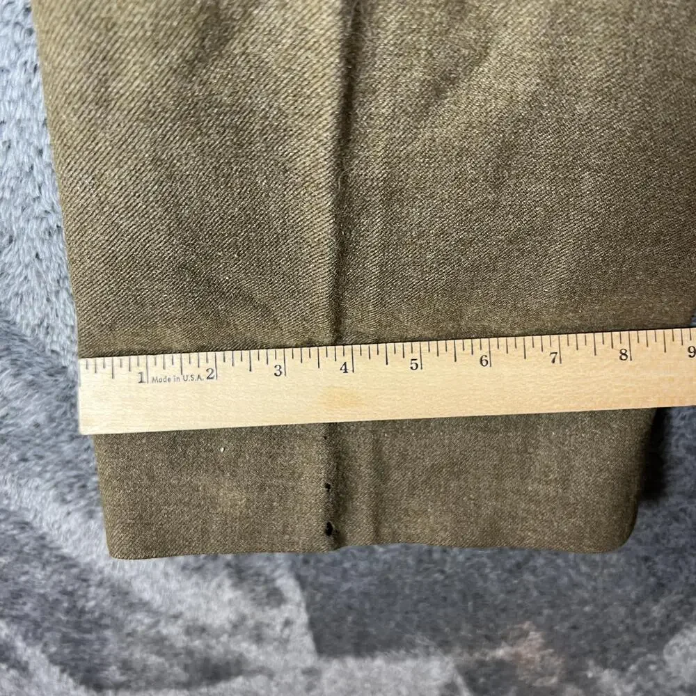 Vintage Pants Mens 31x31 Green Tweed Wool Army WWII Button Fly Lined Straight